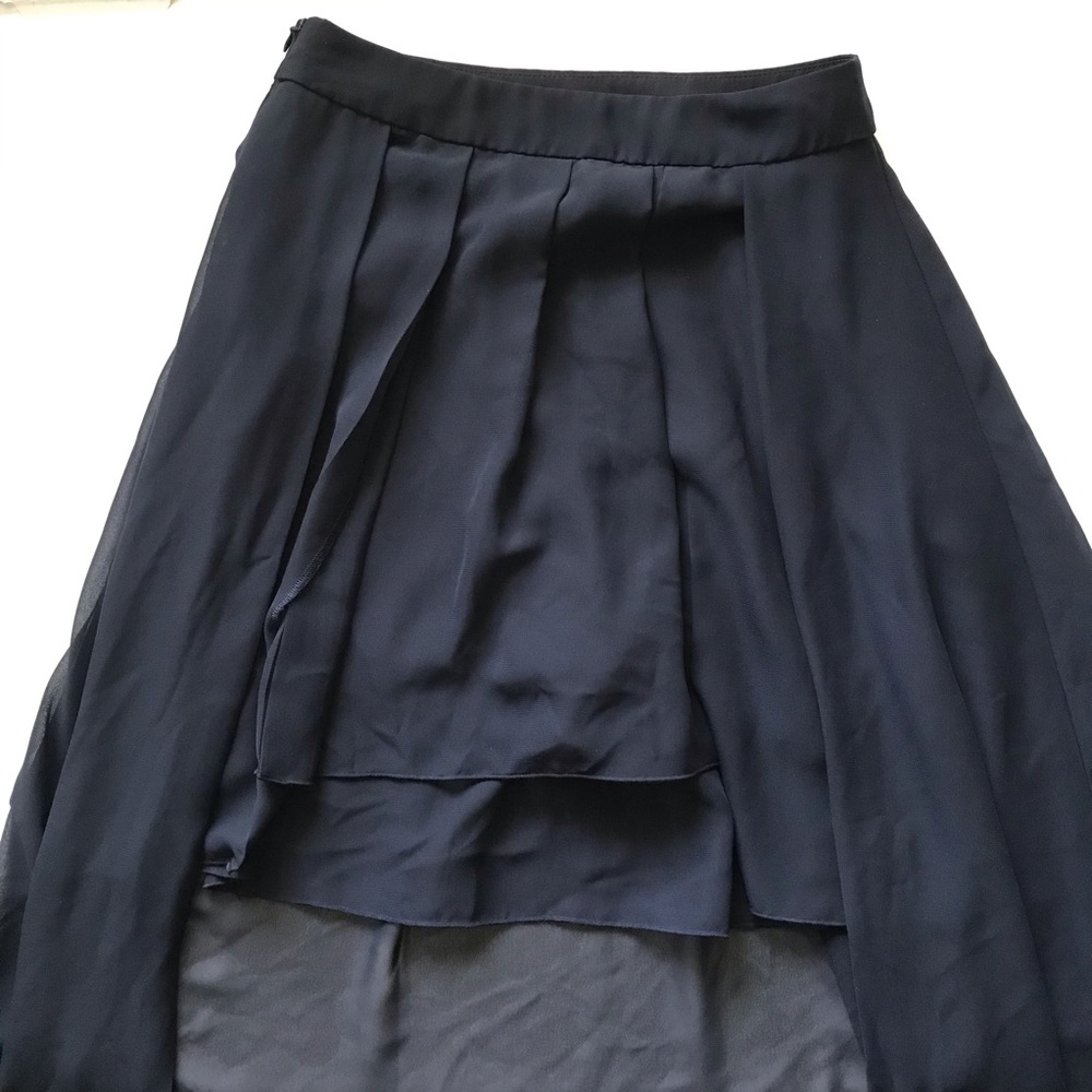 Women's Navy Layered Chiffon Skort